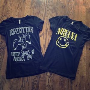 Nirvana and Led Zeppelin t-shirt